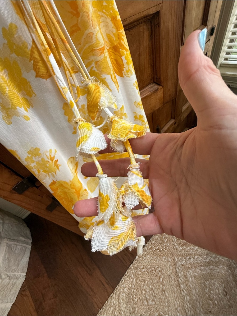 ANTONIO MELANI White and Yellow Floral Tie-Shoulder Sundress - Picture 2 of 11